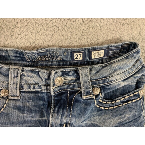Miss Me Skinny Jeans 27 JE5757SR VTG 36D 31 Inseam Embellished Sequin - Picture 4 of 15